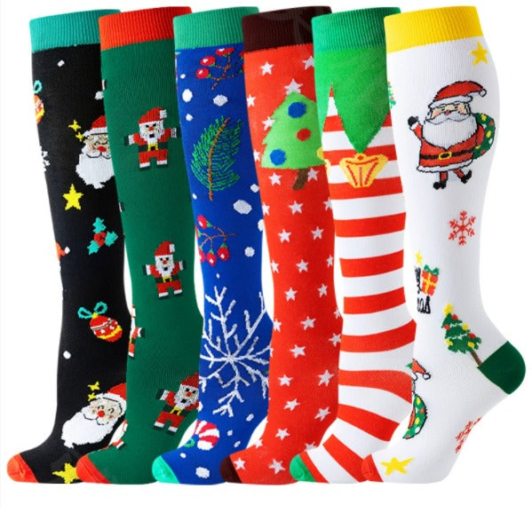 Kompressionsstrumpor – 6-pack Julmotiv